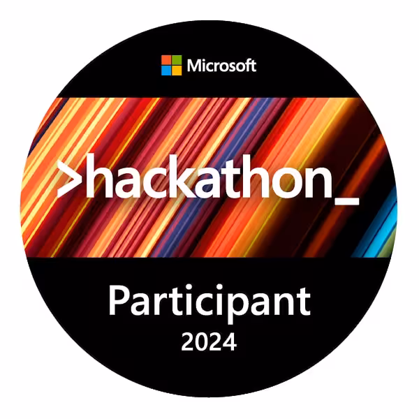 Microsoft Global Hackathon 2024 Winner Badge gagnant du Microsoft Global Hackathon 2024